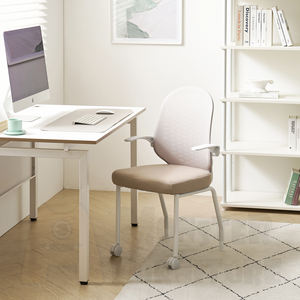Chaise de bureau Kanto, chaise d'ordinateur, design ergonomique avec dossier en maille respirante et accoudoirs réglables, roulettes hybrides, stable - Product Image 2