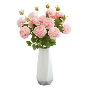 אמיתי מחפש סומק קצף ורדים עם גבעולים עבור DIY חתונה זרי כלה מקלחת סידורי המפלגה קישוטים
