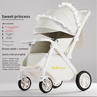 Poussette Bébé Tout-Terrain Pliable Légère, Position Assise et Allongée, 0-3 Ans, Bidirectionnelle, Capacité de Charge 100kg
