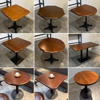 Table à manger de restaurant moderne en bois massif et acier, durable, pour usage commercial et bar à domicile