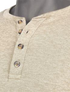 Magliette Henley a Maniche Lunghe Bianche <span class=keywords><strong>Basic</strong></span> Personalizzate OEM per Uomo - Product Image 4