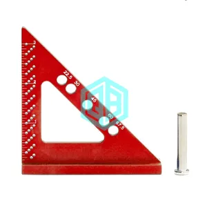 Herramienta de medición de carpintería de aleación de aluminio, indicador de marcado cuadrado, regla de inglete, carpintero preciso, herramienta de posicionamiento de 90 agujeros cuadrados