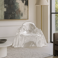 JingYue chaise élégante en résine transparente de luxe personnalisée meubles fabriqués à la main pour espaces commerciaux hôtels salons