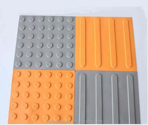 Outdoor color warning full body rectified edges Blind Tiles street Non Slip yellow and grey brick paving bricks ceramic tactile