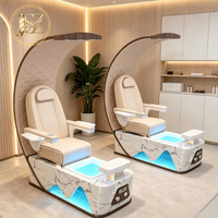 Fauteuils de massage et de pédicure électriques professionnels de luxe, modernes, avec dossier haut et repose-pieds, pour salons de manucure et de pédicure