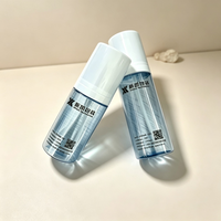 Botol Pompa Lotion Kosmetik PET Silinder 75ml 100ml Wadah Plastik Kustom untuk Pembersih Wajah Minyak Esensial