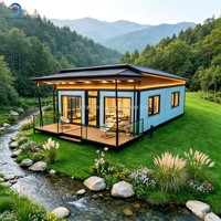 Usine de conteneurs : Villa préfabriquée de luxe personnalisable à double aile, toit plat, pliable, emballée à plat, assemblage rapide