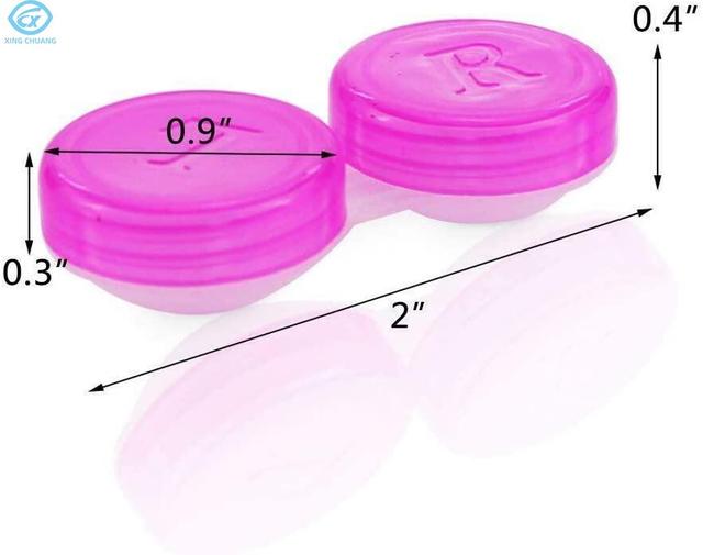 Transparent Colorful Contact Lens Case, Plastic Contact Lenses Soaking Box with L/R Mark, Portable Travel Storage Container