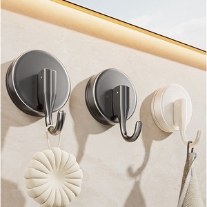 Blue Vine Suction Cup Hooks Brushed Nickel 3 Pack Removable Wall Mounted For Bathroom Kitchen Toilet - Product Image 1