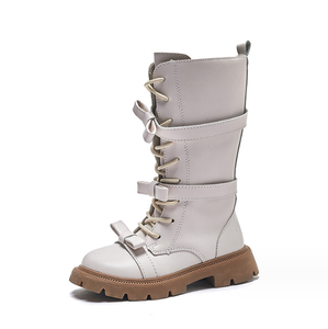 Girls' Boots New Children's Princess Leather Boots Girls' Bow <b>High</b> Fashion Boots - Product Image 1