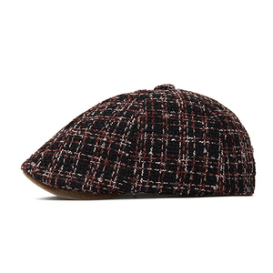 Béret unisexe automne-hiver en tricot rayé en coton et polyester, chapeau d'artiste français, personnalité tendance, bonnet chaud 57-61cm - Product Image 2