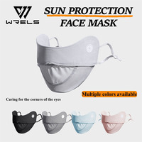 Masque facial WRELS en soie glacée rafraîchissante, protection solaire, pour l'été, les activités de plein air, le sport, visière solaire, couvre-visage, masque léger et confortable