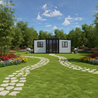Maison préfabriquée en acier de 20 pieds, petite maison moderne imperméable sur roues avec structure en acier