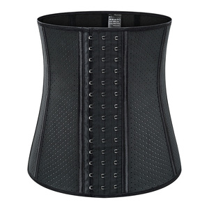 Ceinture de maintien de la taille pour femmes en <span class=keywords><strong>latex</strong></span> avec 9 armatures en acier, ceinture de contrôle du ventre, 3 rangées de crochets, vêtements de mise en forme, corset de ventre, ceinture amincissante - Product Image 1
