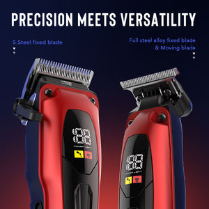 プロの電気サロンヘアクリッパーセットカスタムロゴタイプ-CチャージゼロギャップヘアトリマーLEDディスプレイ家庭用ホテル用 - Product Image 3