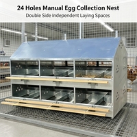 Nichoir à poules galvanisé à chaud anti-corrosion, 24 trous, collecte manuelle simple des œufs, pour usage agricole