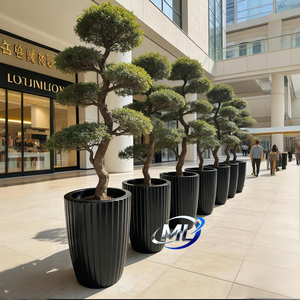 กระถางต้นไม้ไฟเบอร์กลาสทรงกระบอก กระถางปลูกต้นไม้สมัยใหม่ กระถางไฟเบอร์กลาสทรงสูง กระถาง FRP สำหรับตกแต่งห้างสรรพสินค้า - Product Image 3