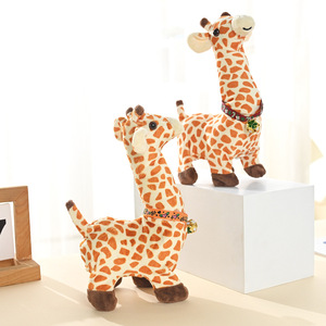 <span class=keywords><strong>Popular</strong></span> Venta caliente Linda simulación jirafa caminar música juguete de peluche eléctrico niños Animal juguete de peluche Yiwu agente de abastecimiento - Product Image 1