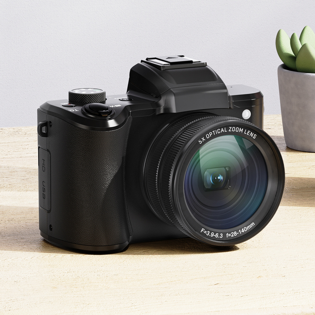 Professional Mirrorless Camera 3.2-Inch 64MP Optical Zoom 5K Camcorder with CMOS Sensor
