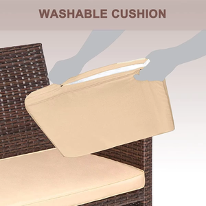 Balcão exterior moderno da mobília luxuosa Projeto simples da cadeira pequena ajustada de três partes do Rattan da tabela para a aplicação do pátio ou do Gym - Product Image 4