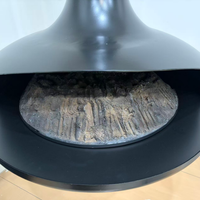 Cheminée électrique suspendue au plafond, décorative pour appartement, avec LED et charbon électronique