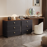 Table de toilette moderne de luxe en cuir avec tiroirs de rangement, bureau de maquillage en contreplaqué, coiffeuse, mobilier de chambre