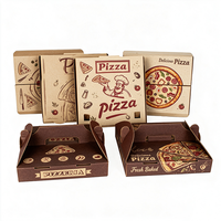 Boîte à pizza écologique en carton ondulé jetable, pliable, avec logo personnalisé, emballage à emporter pour boulangerie
