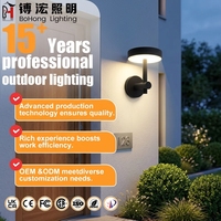 Lampe murale solaire LED en aluminium IP65 85-277V 10W avec fonction de gradation pour une installation facile, idéale pour parcs, jardins, maisons, alimentation CA