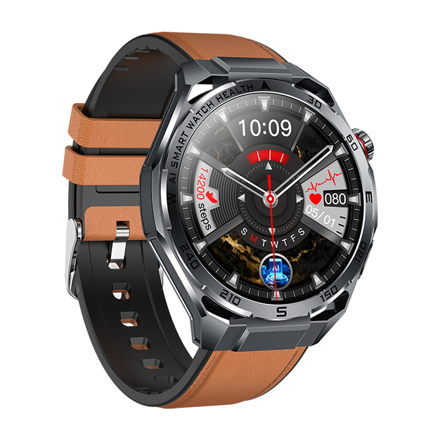 AI Voice Assistant 1.53 Inch Screen IP68 Waterproof Blood Oxygen Heart Rate Monitoring ECG Men Women Health ET474 Smart Watch