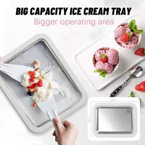 Machine à glaces roulées et yaourt glacé en acier inoxydable, plaque froide instantanée, outil en métal pour glaces molles, pâtisserie et cuisson - Product Image 6