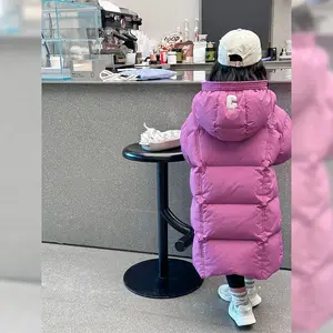 Jaqueta acolchoada alongada para meninas, roupa de inverno quente para neve e inverno, de alta qualidade à prova d'água e à prova de vento