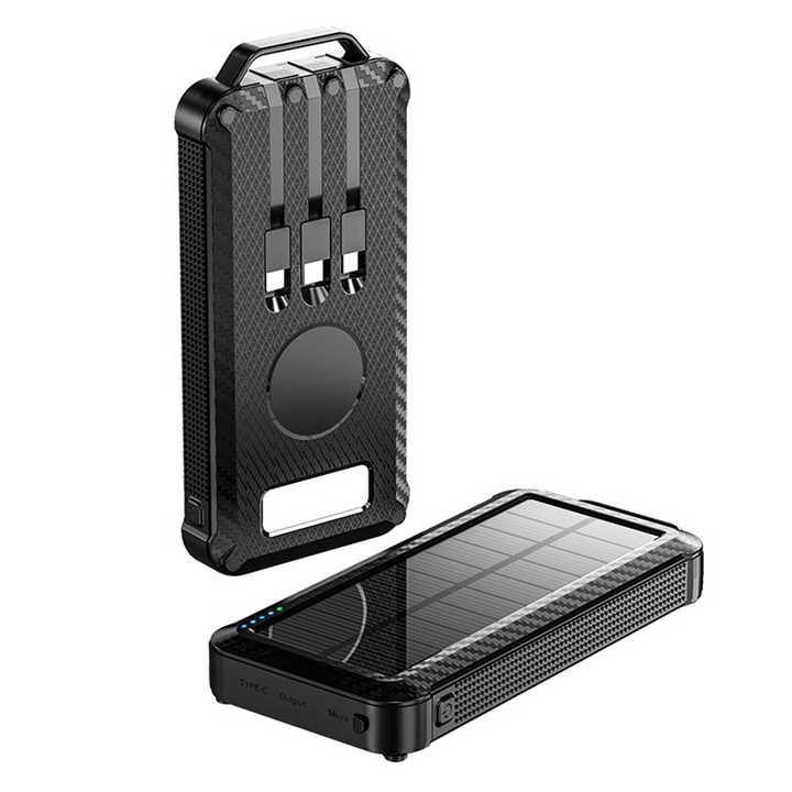 Best Selling Items Outdoor Waterproof Portable Solar Energy Power Bank Fast Charging Power Bank With Cable