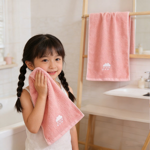 Serviette en pur coton pour enfants, 50x25cm, imprimé dessin animé, serviette douce pour le visage, pour enfants, utilisation à la maison et à la maternelle - Product Image 2