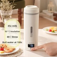Bouilloires électriques Thermomètre LED Thermos Bouteille d'eau Maintien au chaud Portable Automatique Voyage Café Bouilloire électrique