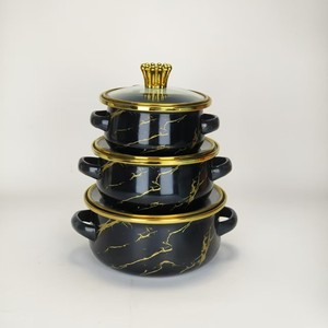 Chinese Style Soup Pot Enamel Pot <strong>Set</strong> 6pcs Enameled <strong>Saucepan</strong> <strong>Induction</strong> Cooker Universal Flowers and Birds Mini Cooker - Product Image 5