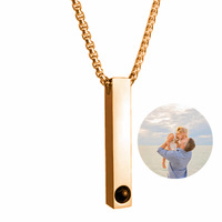 Bijoux personnalisés avec photo et logo gravés au laser DIY Pendentif vertical en acier inoxydable Collier à projection d'images