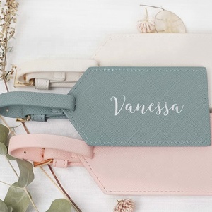 Etichetta di viaggio di moda sposa festa di nozze bomboniere regalo personalizzato modello di <span class=keywords><strong>damigella</strong></span> d'onore etichetta per bagagli in pelle Pu personalizzata - Product Image 4