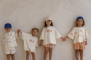 Toddler Kids unisex quá khổ Boxy T-Shirt 100% cotton ngắn tay áo bé Drop vai hàng đầu - Product Image 6