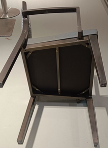 Wholesale Industrial Counter Height Bar <b>Table</b> and <b>Chair</b> Set <b>with</b> Metal Frame Adjustable Foot Pad 6-Piece Cross Back Workshop Use - Product Image 3