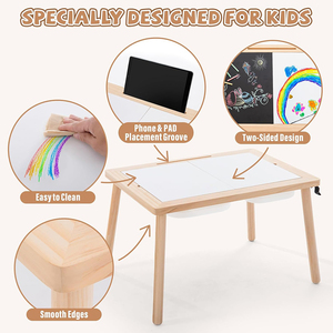 Table multifonctionnelle pour enfants en bois, <span class=keywords><strong>tables</strong></span> sensorielles avec 3 bacs <span class=keywords><strong>de</strong></span> rangement pour le salon - Product Image 6