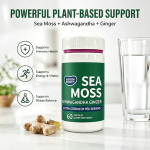 60 Capsules de Complexe d'Algues Marines avec Ashwagandha, Gingembre et Curcuma pour l'Immunité et la Vitalité - Product Image 2
