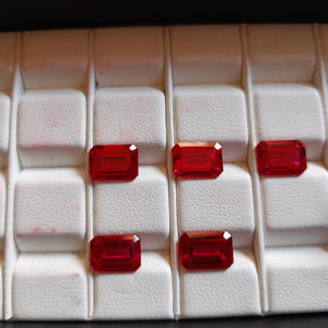 Rubí Cultivado en Laboratorio, Corte Esmeralda, Gema Suelta, Rojo Intenso, Calidad Premium, Piedra Sintética para Joyería, Hecho a Mano - Product Image 6