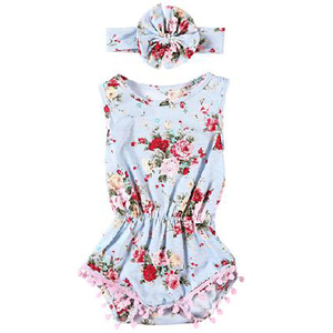 Conjunto de Ropa para Bebé con Estampado Floral y Pompón, con Diadema, en Oferta - Product Image 2