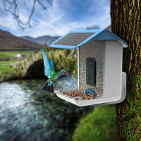 Mangeoire à oiseaux solaire étanche avec caméra extérieure, alimentation automatique, en plastique solide, design élégant