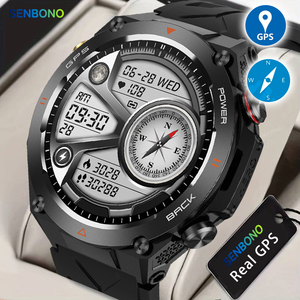 Senbono Kc82 GPS Thông Minh Đồng Hồ 1.45 ''HD Màn Hình Được Xây Dựng-Trong GPS Đo Độ Độ Kế Phong Vũ Biểu La Bàn Ai Bằng Giọng Nói Tương Thích Với Android & <span class=keywords><strong>iPhone</strong></span> - Product Image 1