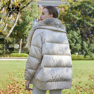 <span class=keywords><strong>Veste</strong></span> d'hiver longue en duvet de canard à col en fourrure de renard véritable sur mesure Janefur, <span class=keywords><strong>grande</strong></span> <span class=keywords><strong>taille</strong></span> pour femmes, col en fourrure volumineux - Product Image 2