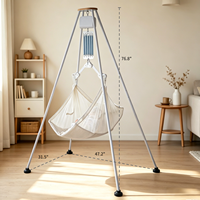 Tempat Tidur Bayi Hammock Heavy Duty, Kapasitas 35KG, Timer Kecepatan Dapat Diatur 0-4 Tahun, Dual Power Bank, Jaring Bernapas, Untuk Penggunaan Dalam & Luar Ruangan
