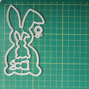 قوالب قص معدنية مخصصة على شكل أرنب لعيد الفصح السعيد، قوالب أرانب معدنية لصنع البطاقات والحرف اليدوية وألبومات القصاصات واليوميات - Product Image 3