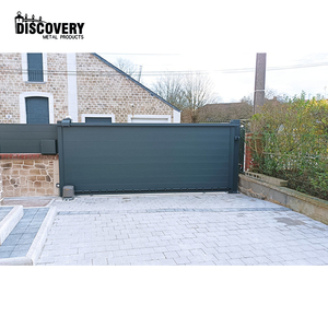 Porte contemporaine coulissante en aluminium Porte de maison Grill Designs Porte pour mur de délimitation avec moteur électrique - Product Image 6