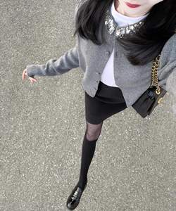 <span class=keywords><strong>Cardigan</strong></span> da donna grigio di alta qualità <span class=keywords><strong>in</strong></span> maglia con paillettes e fodera <span class=keywords><strong>in</strong></span> lana, top <span class=keywords><strong>in</strong></span> <span class=keywords><strong>pizzo</strong></span> con scollo all'americana, tinta unita, a maniche lunghe, delicato, per primavera autunno - Product Image 6